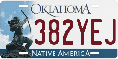 OK license plate 382YEJ