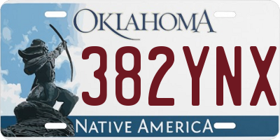 OK license plate 382YNX