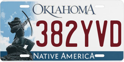OK license plate 382YVD