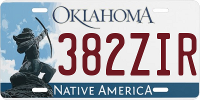 OK license plate 382ZIR