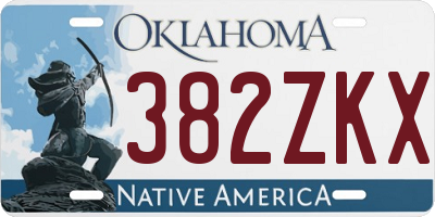 OK license plate 382ZKX