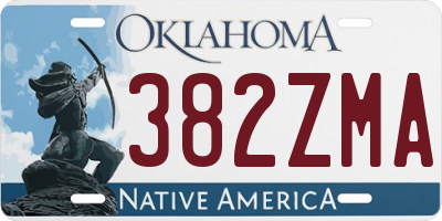 OK license plate 382ZMA