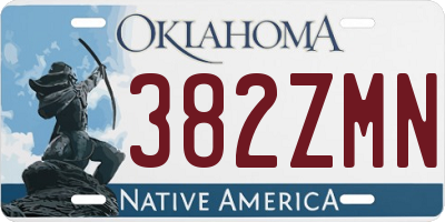 OK license plate 382ZMN