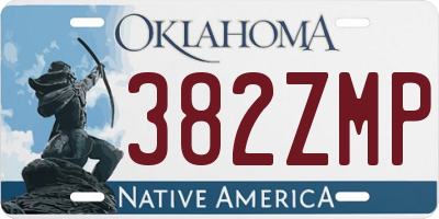 OK license plate 382ZMP