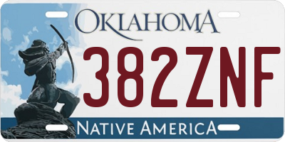 OK license plate 382ZNF