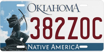 OK license plate 382ZOC