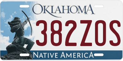 OK license plate 382ZOS