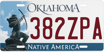 OK license plate 382ZPA