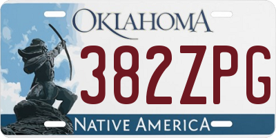OK license plate 382ZPG