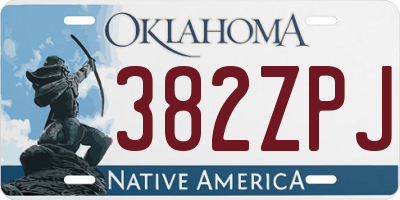 OK license plate 382ZPJ