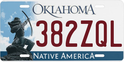 OK license plate 382ZQL