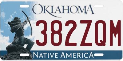OK license plate 382ZQM