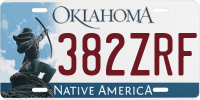 OK license plate 382ZRF