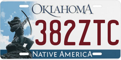 OK license plate 382ZTC