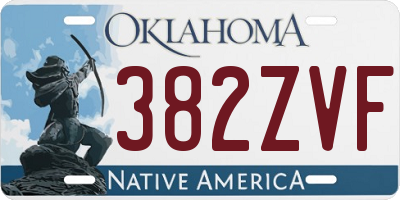 OK license plate 382ZVF