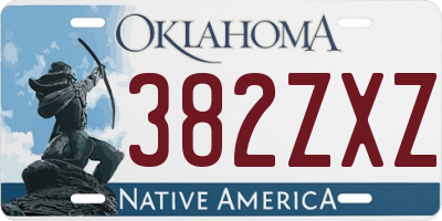 OK license plate 382ZXZ