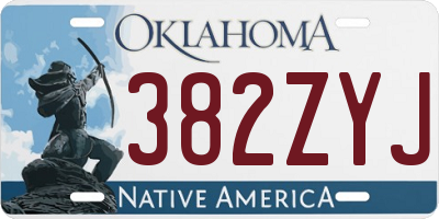 OK license plate 382ZYJ