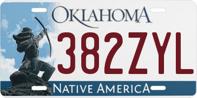 OK license plate 382ZYL