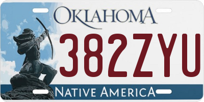 OK license plate 382ZYU