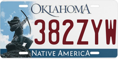 OK license plate 382ZYW