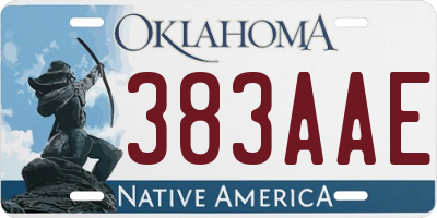 OK license plate 383AAE