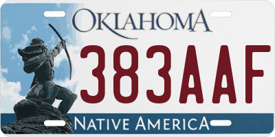 OK license plate 383AAF