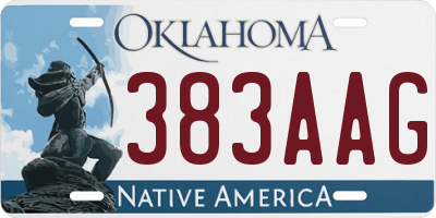 OK license plate 383AAG