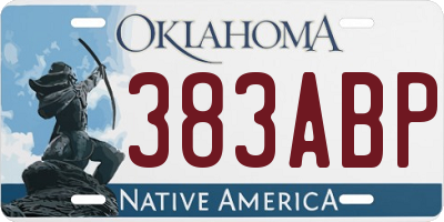 OK license plate 383ABP
