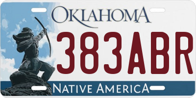 OK license plate 383ABR