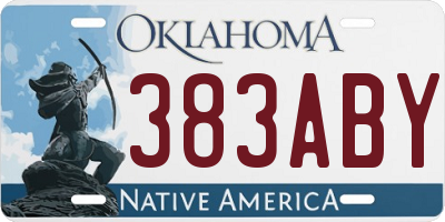 OK license plate 383ABY