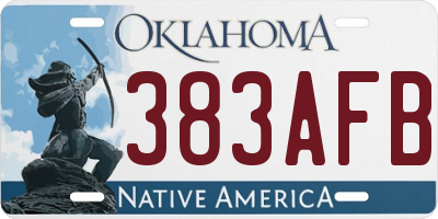 OK license plate 383AFB