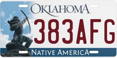OK license plate 383AFG