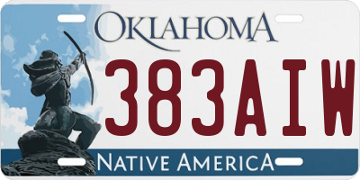 OK license plate 383AIW