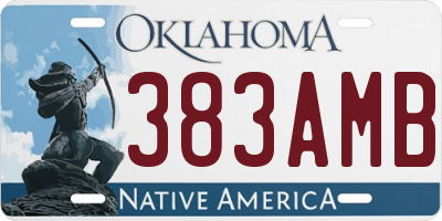 OK license plate 383AMB