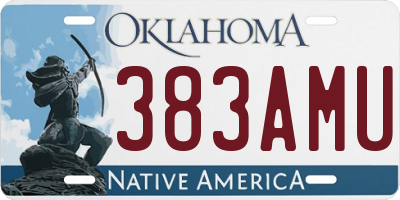 OK license plate 383AMU