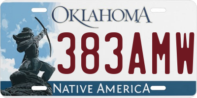OK license plate 383AMW