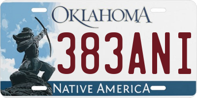 OK license plate 383ANI