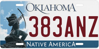 OK license plate 383ANZ