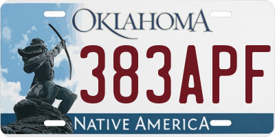 OK license plate 383APF