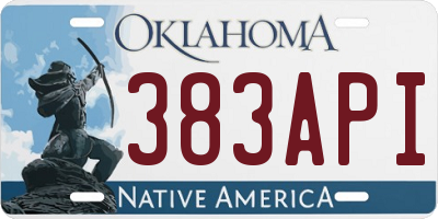 OK license plate 383API