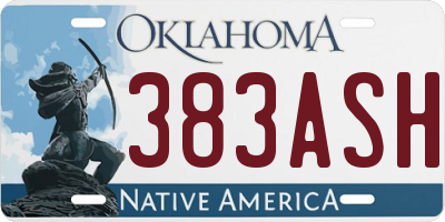 OK license plate 383ASH