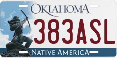 OK license plate 383ASL