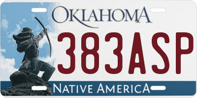 OK license plate 383ASP