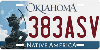 OK license plate 383ASV
