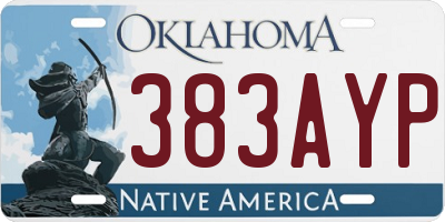 OK license plate 383AYP