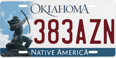 OK license plate 383AZN