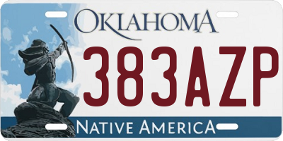 OK license plate 383AZP