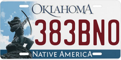 OK license plate 383BNO