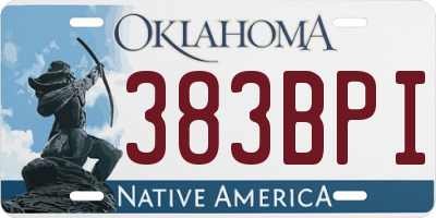 OK license plate 383BPI