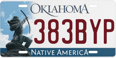 OK license plate 383BYP